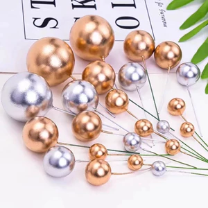 SÉT 40 Bi nhựa, Bi xốp mix 4 size cắm bánh đủ màu- trang trí bánh kem