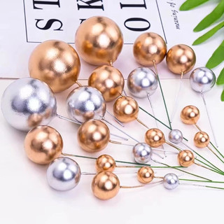 SÉT 40 Bi nhựa, Bi xốp mix 4 size cắm bánh đủ màu- trang trí bánh kem