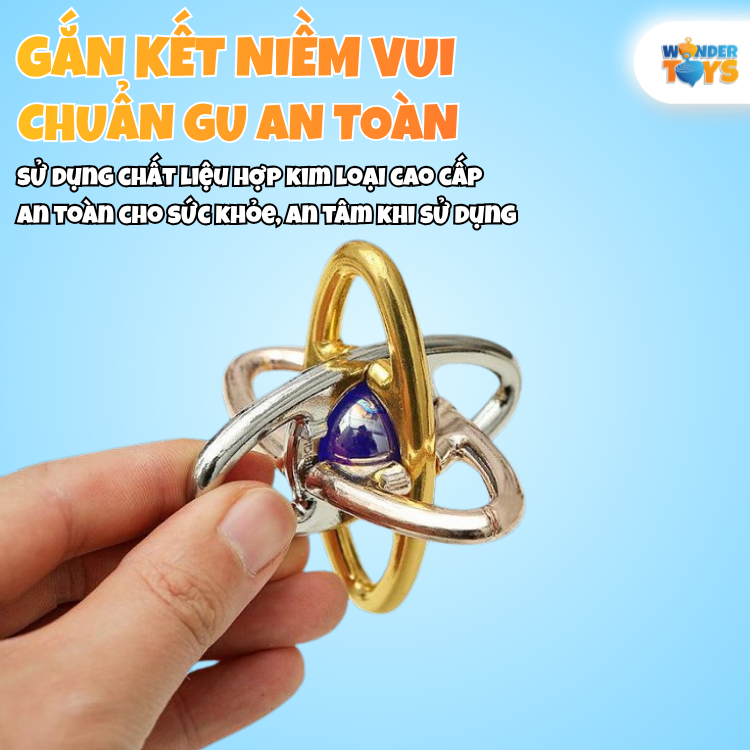 Đồ Chơi Trí Tuệ Puzzle Kim Loại Vòng Nguyên Tử 3D - Puzzle Luyện Tư Duy IQ Khổng Minh