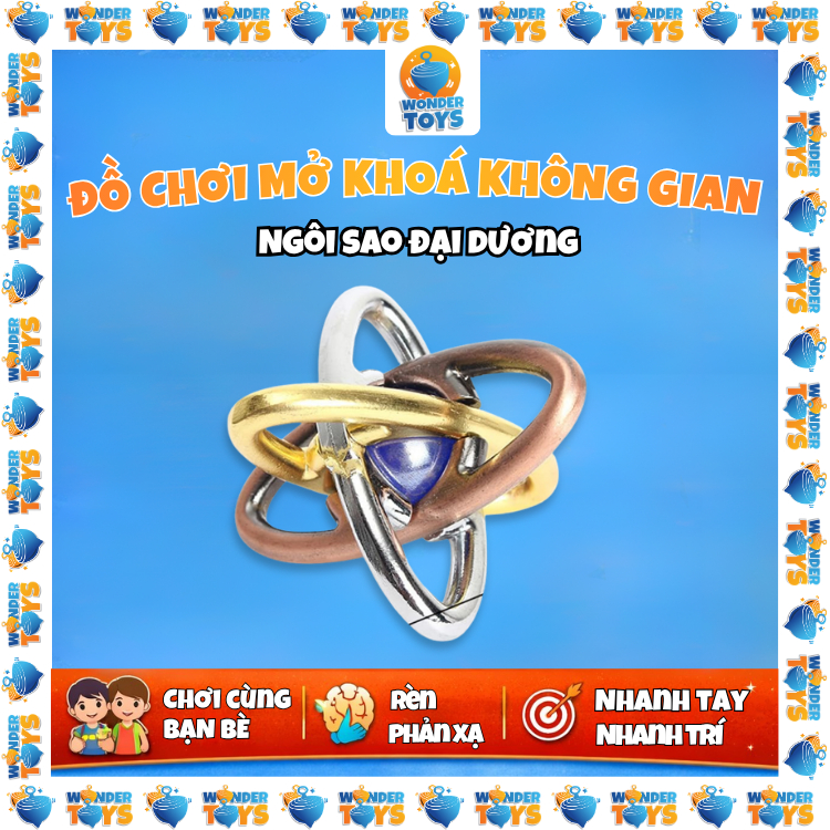 Đồ Chơi Trí Tuệ Puzzle Kim Loại Vòng Nguyên Tử 3D - Puzzle Luyện Tư Duy IQ Khổng Minh