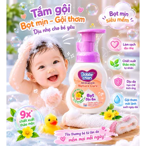 Dầu gội tắm tạo bọt dịu nhẹ cho bé bobby chan 50ml [hoả tốc]