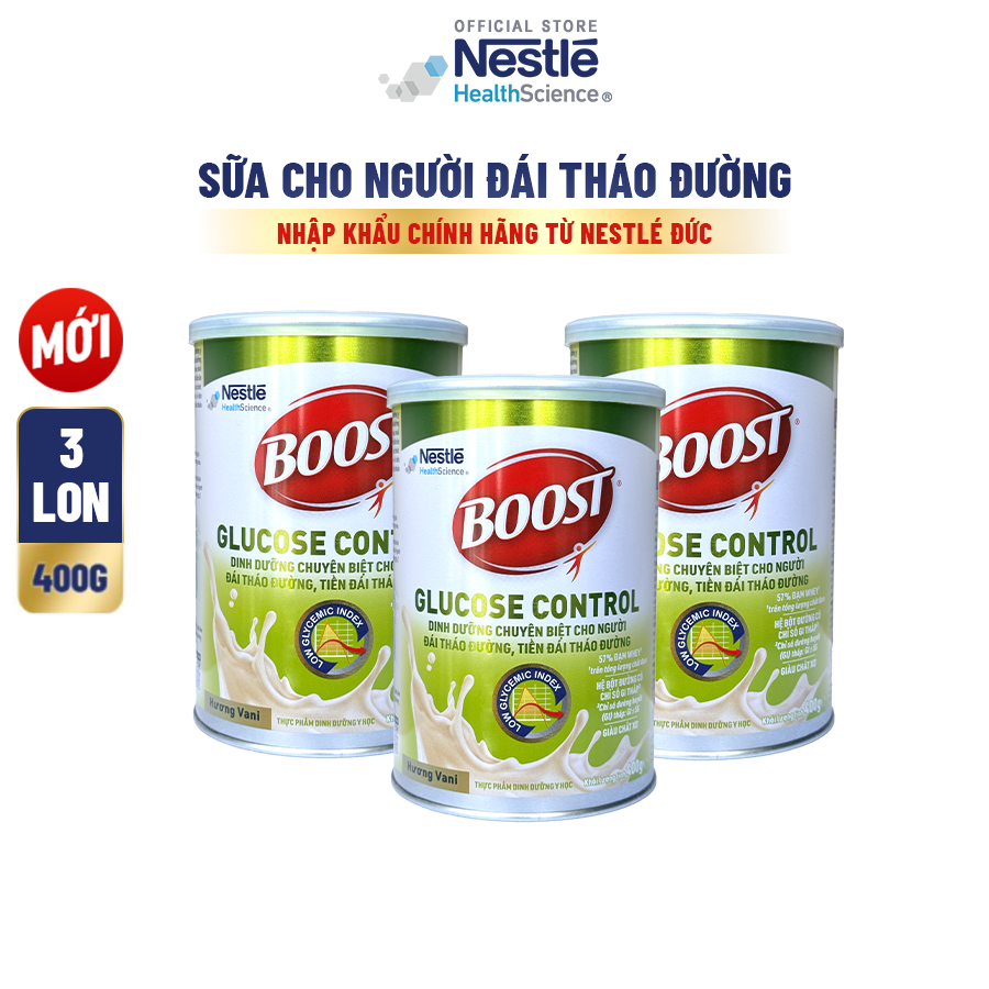 [MỚI] Bộ 3 Sữa Bột NESTLÉ BOOST GLUCOSE CONTROL Đức Bổ Sung Dinh Dưỡng Người Tiểu Đường 400G
