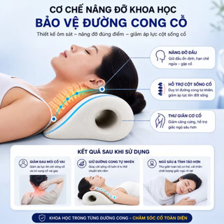 Gối Công Thái Học Massage Cổ Vai Gáy - Hỗ Trợ Thư Giãn Cổ, Giảm Mỏi Hiệu Quả