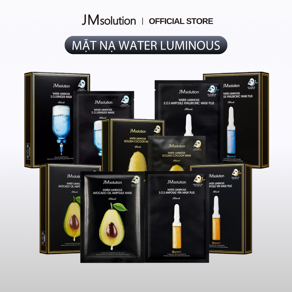 Mặt Nạ JMsolution Water Luminous Mask Black 35ml - Cấm Ẩm, Phục Hồi, Sáng Da - Chính Hãng