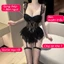 Váy ngủ cúp ngực 2 dây nâng đẩy ngực tròn đầy sexy gợi cảm liền kẹp tất tất đùi