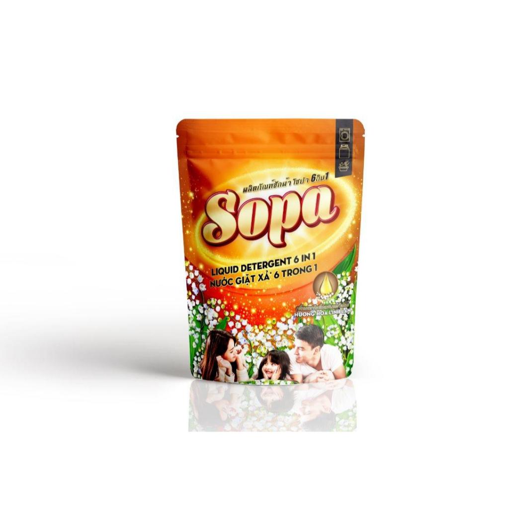 [Hàng tặng không bán] Nước giặt xả Sopa 6 trong 1 lôi cuốn túi x 250gr