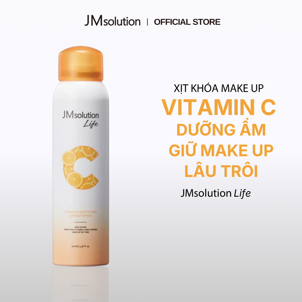 JMsolution Life Xịt Khóa Lớp Trang Điểm Dưỡng Ẩm Da Vitamin C Mist Filter Makeup Spray 100ml