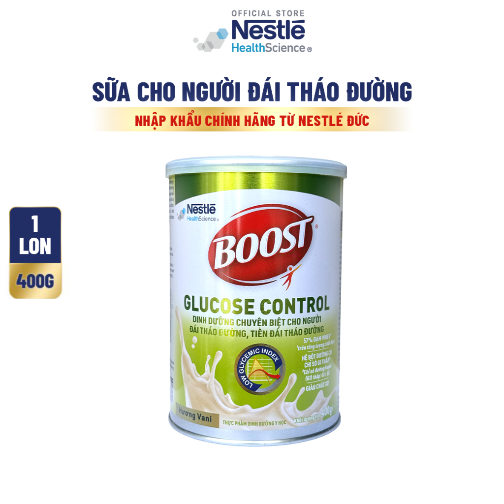 [MỚI] Sữa Bột NESTLÉ BOOST GLUCOSE CONTROL Đức Bổ Sung Dinh Dưỡng Người Tiểu Đường 400G