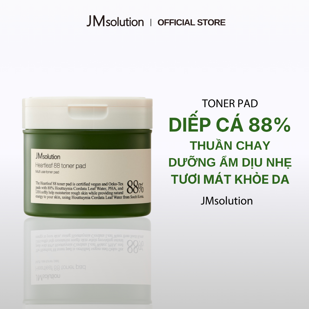 JMsolution Toner Pad chiết xuất diếp cá làm dịu da Heartleaf 88 Toner Pad 70 miếng Hỗ Trợ Cân Bằng Da