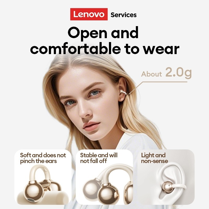 Tai Nghe Lenovo RS103 Bluetooth Không Dây Kẹp Tai, Âm Thanh HiFi, Chống Nước IPX5, Mic HD, Độ Trễ Thấp, Pin Lâu | BigBuy360 - bigbuy360.vn