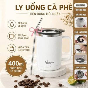 Ly Inox 400ml Cao Cấp, Cốc Uống Cà Phê, Trà, Nước Ép Sang Trọng, Bền Đẹp, Dễ Vệ Sinh