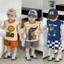 Combo 3 bộ áo 3 lỗ kèm quần chất liệu cotton mềm mịn, họa tiết hoạt hình đáng yêu cho bé - B194 - Moonie Kid