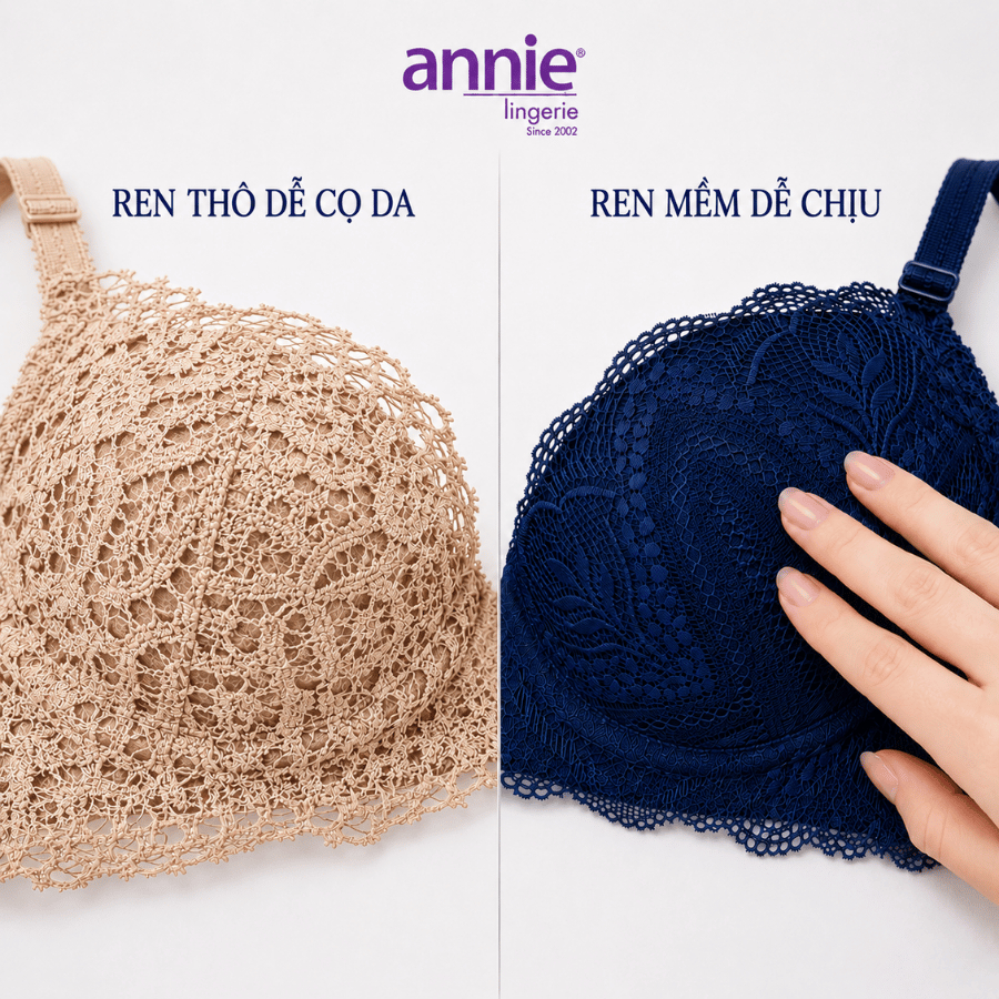 Áo Lót Nữ Phối Ren annie Có Gọng Đệm Mỏng Định Hình Ngực Nhẹ Nhàng Thời Trang Cúp B BRA8154