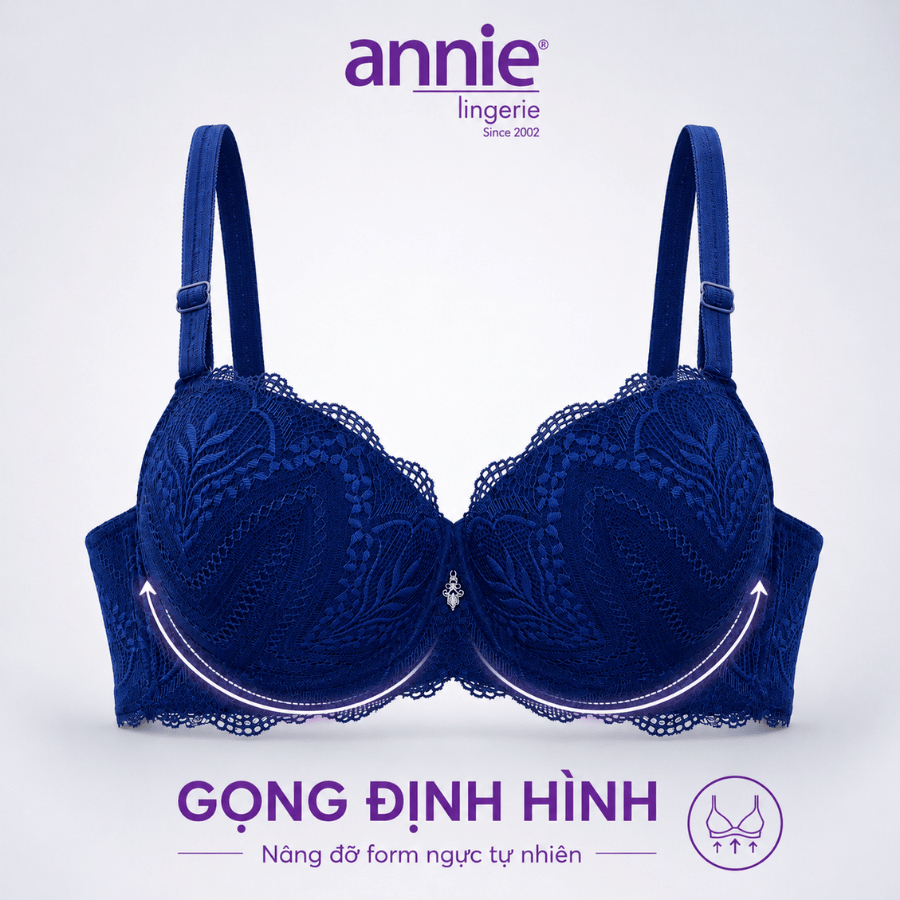 Áo Lót Nữ Phối Ren annie Có Gọng Đệm Mỏng Định Hình Ngực Nhẹ Nhàng Thời Trang Cúp B BRA8154