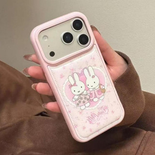 Ốp Lưng iPhone Da Mềm Viền Chỉ Miffy Cute Chống Sốc, Bảo Vệ Camera - iP X/XS/11/12/13/14/15/16/17/Plus/Pro/Max
