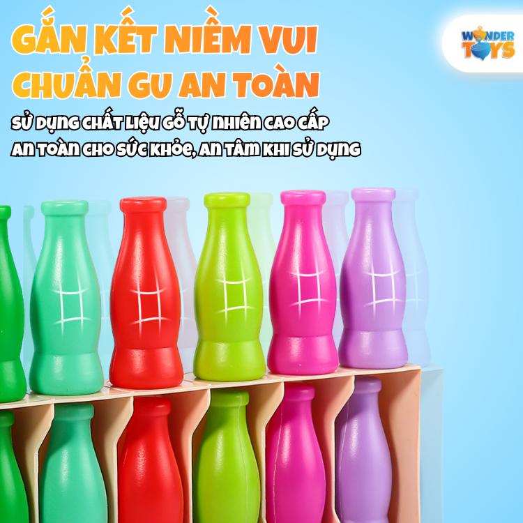 Bộ Ghép Chai Phân Màu MEMO Cho Bé – Đồ Chơi Luyện Trí Nhớ & Nhận Biết Màu Sắc
