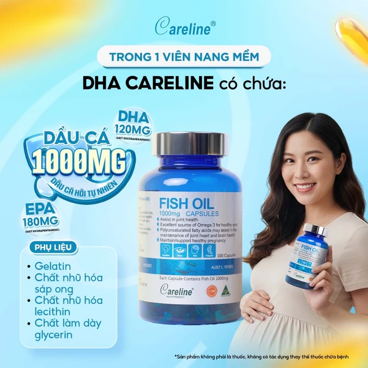Combo Vitamin Bầu Gồm Canxi Hữu Cơ Olympian Labs Green Calcium Và CareLine Fish Oil Cho Bà Bầu – 5