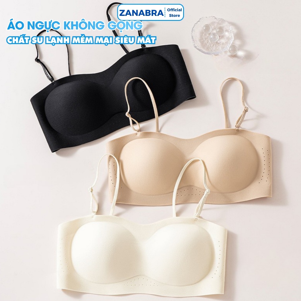 [Hàng Mới Về] Áo ngực nữ bra Không Dây cup ngang nâng V1 mút đệm gom quả dây đeo tháo rời ZANABRA A979