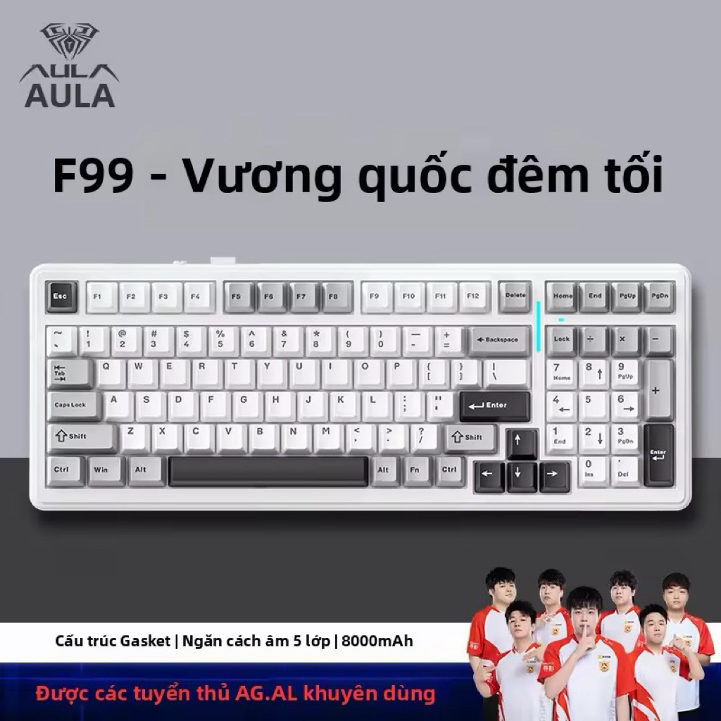 [Hoả tốc] Bàn phím cơ AULA F99 3 Mode Bluetooth 2.4G USB-C | RGB LED | Hot Swap | Layout 99 phím nhỏ gọn | Pin trâu | BigBuy360 - bigbuy360.vn