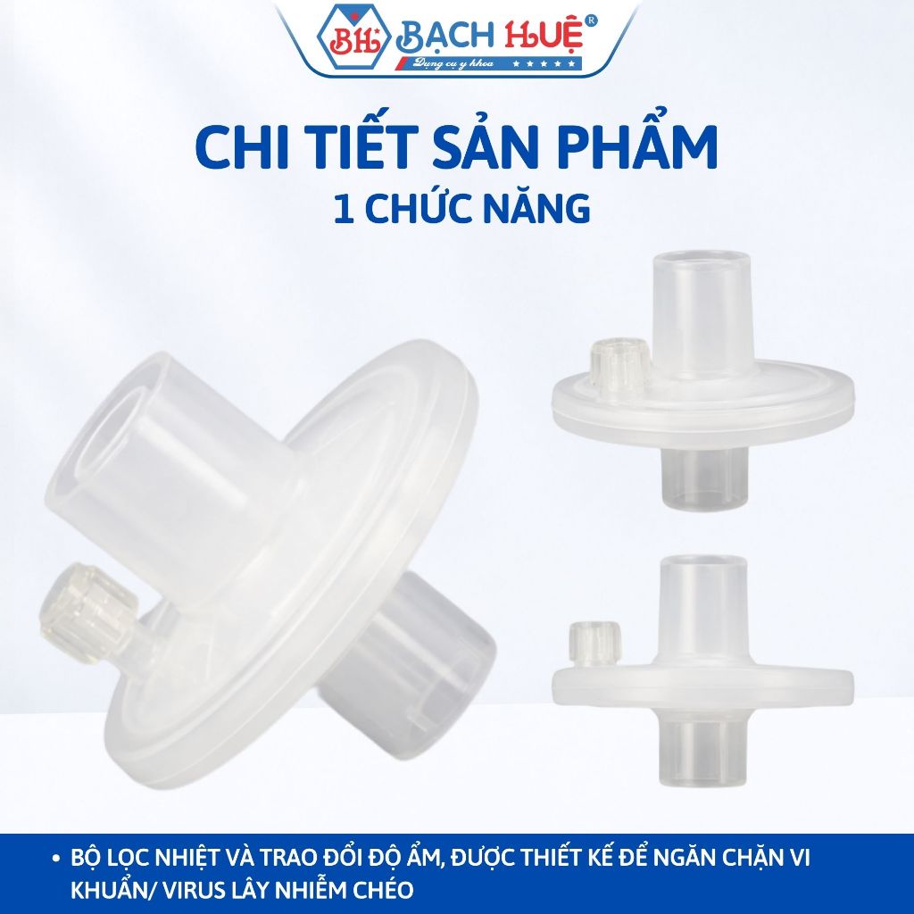 Bộ Lọc Vi Khuẩn, Virus Và Tạo Ẩm Máy Thở Cao Cấp – Cục Lọc 3 Chức Năng / 1 Chức Năng Chuẩn Y Tế