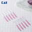 Set 10 dao cạo lông mày lông mặt KAI BEAUTY thân kim loại màu hồng có nắp nhựa bảo vệ