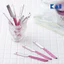 Set 10 dao cạo lông mày lông mặt KAI BEAUTY thân kim loại màu hồng có nắp nhựa bảo vệ
