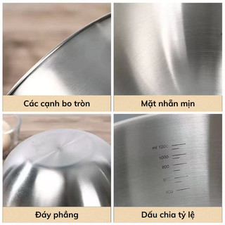 Bộ Tô Inox 3 Kích Thước Cao Cấp – Tô Trộn Salad, Đánh Trứng, Trộn Bột Đa Năng Cho Nhà Bếp