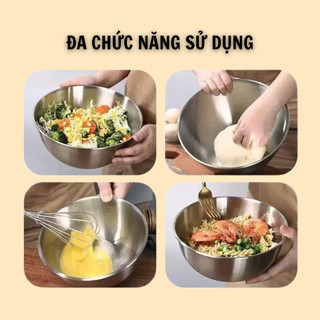 Bộ Tô Inox 3 Kích Thước Cao Cấp – Tô Trộn Salad, Đánh Trứng, Trộn Bột Đa Năng Cho Nhà Bếp
