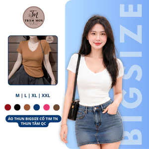 Áo Thun Bigsize CỔ TIM TN (MS 016) Đơn Giản, Thoải Mái Phù Hợp Phối Với Nhiều Trang Phục Khác Nhau Có Size 40-85kg