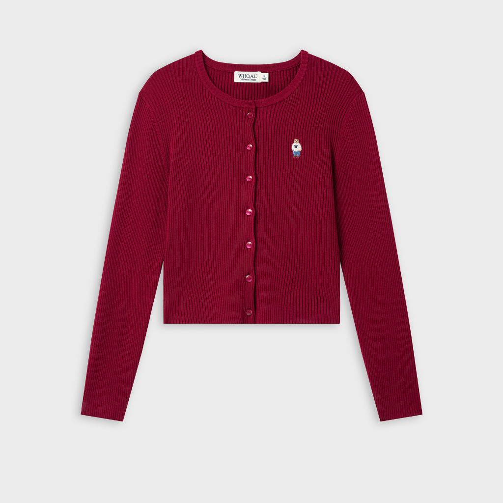 Áo Cardigan WHO.A.U Steve Ribbed Button Cardigan_WHCKG2491F