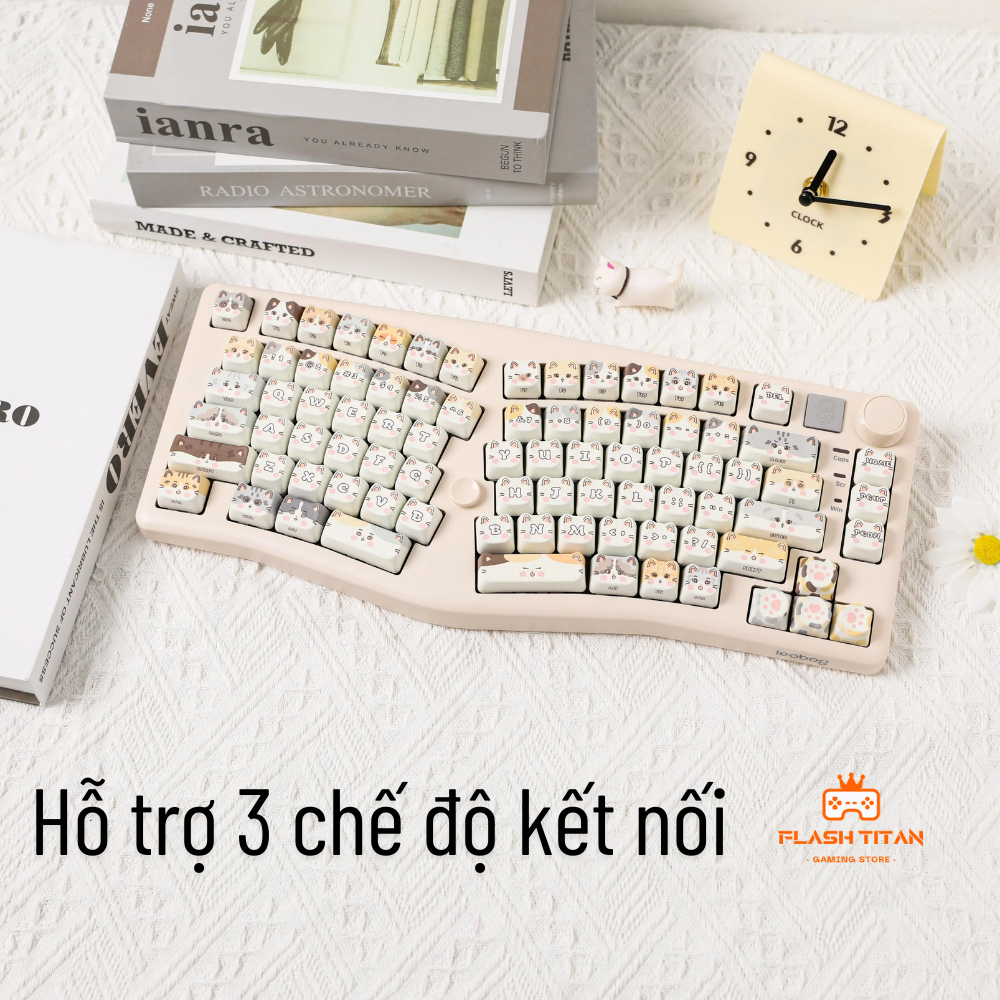 Bàn phím cơ bluetooth LEOBOG A75 ALICE Không Dây 3 chế độ kết nối Thiết kế công thái học Led RGB Mach xuôi, Có núm xoay | BigBuy360 - bigbuy360.vn