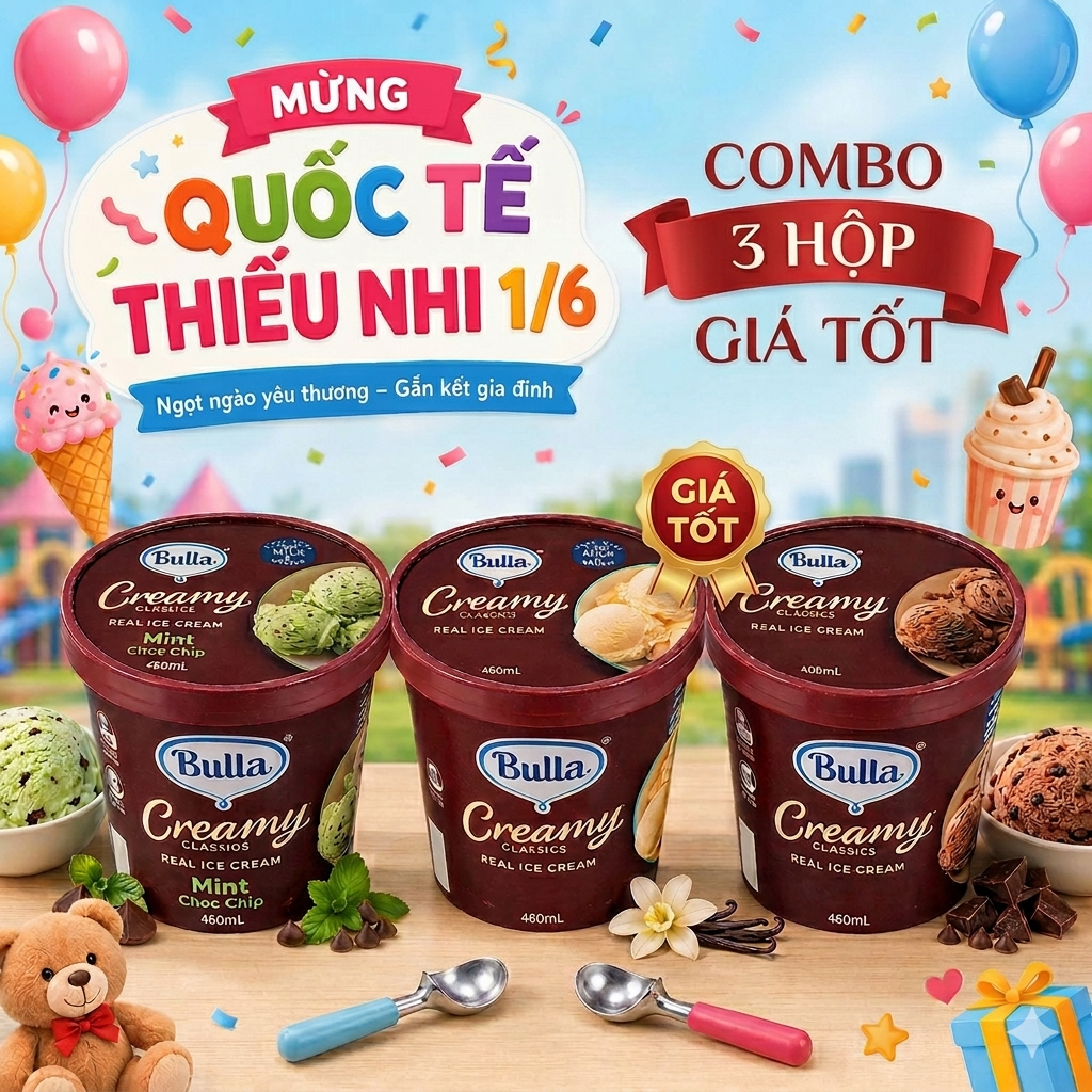 (SHIP HỎA TỐC HÀ NỘI) COMBO 3 HỘP BULLA 3 VỊ GIÁ TỐT + BULLA HỘP 460ML