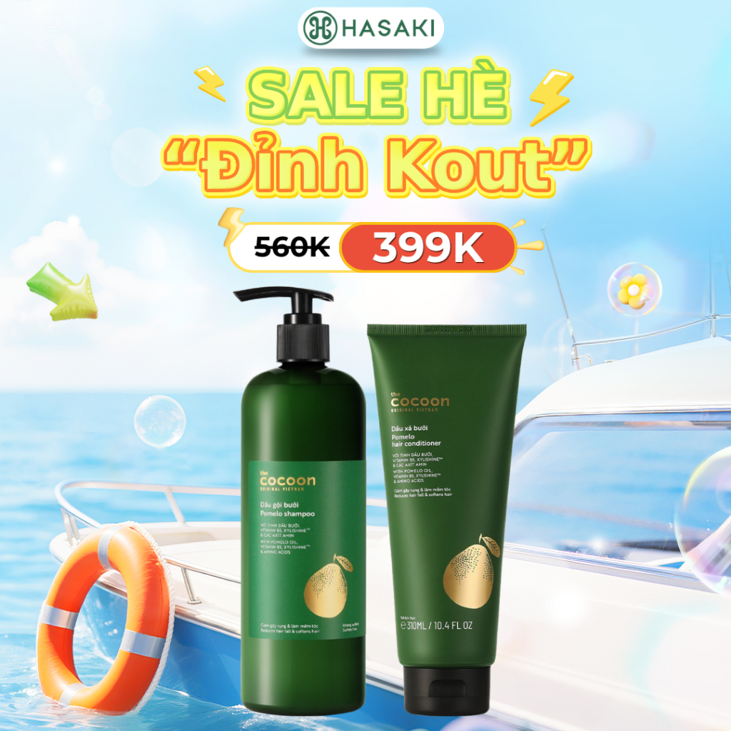 Bộ Gội Xả Bưởi Cocoon Giảm Gãy Rụng Tóc 500ml+310ml