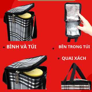 Túi đựng bình giữ nhiệt đủ size, túi đựng ly nước 2 lớp có khóa kéo, giúp chống va đập xước tiện lợi đi học đi làm