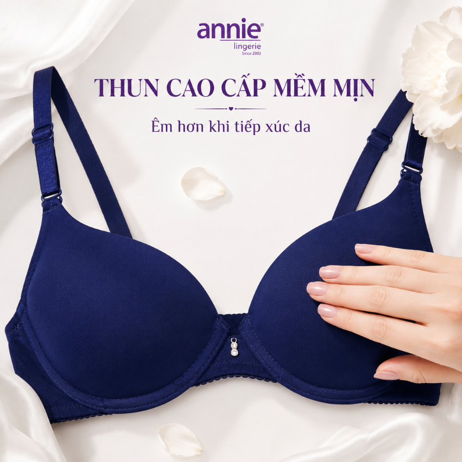 annie Áo Lót Nâng Ngực Mút Dày 2.5cm BRA8030B, Nâng Ngực Có Gọng Tạo Khe Tự Nhiên Chất Thun Cao Cấp