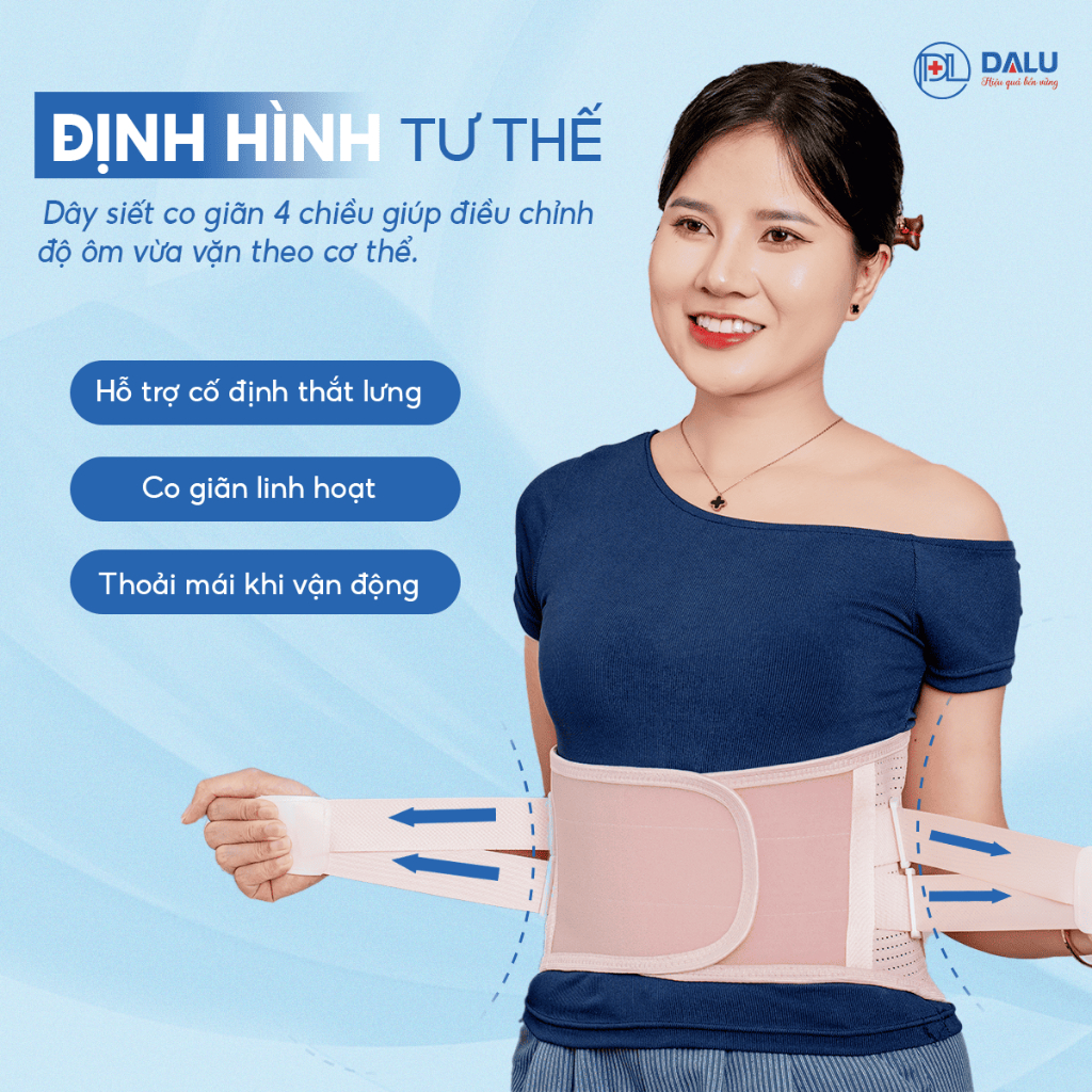 Đai cố định cột sống lưng Dalu Pro, Đai đeo cố định lưng chống thoái hóa thoát vị đĩa đệm