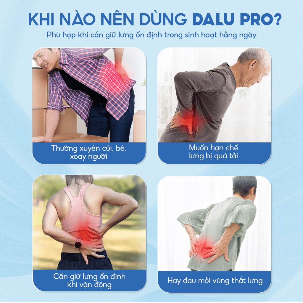 Đai cố định cột sống lưng Dalu Pro, Đai đeo cố định lưng chống thoái hóa thoát vị đĩa đệm