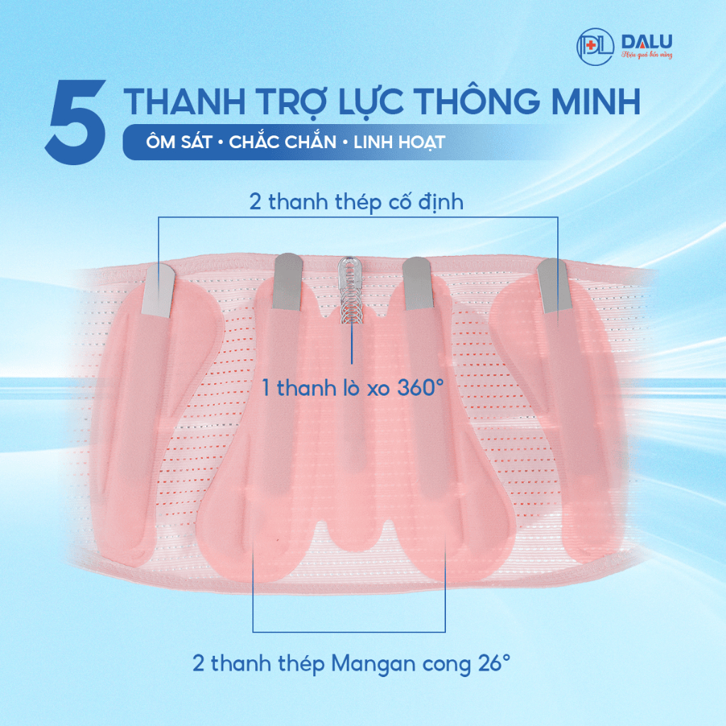Đai cố định cột sống lưng Dalu Pro, Đai đeo cố định lưng chống thoái hóa thoát vị đĩa đệm