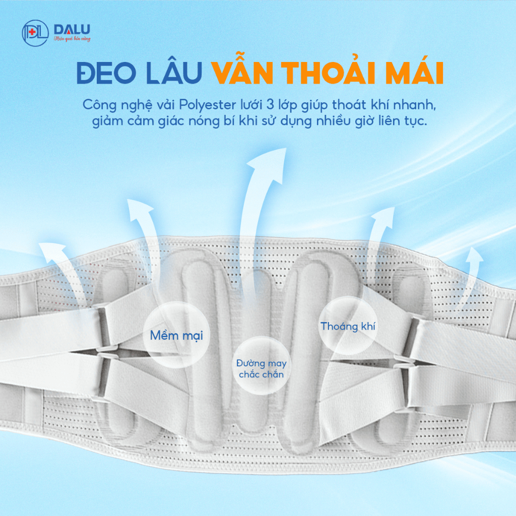 Đai cố định cột sống lưng Dalu Pro, Đai đeo cố định lưng chống thoái hóa thoát vị đĩa đệm