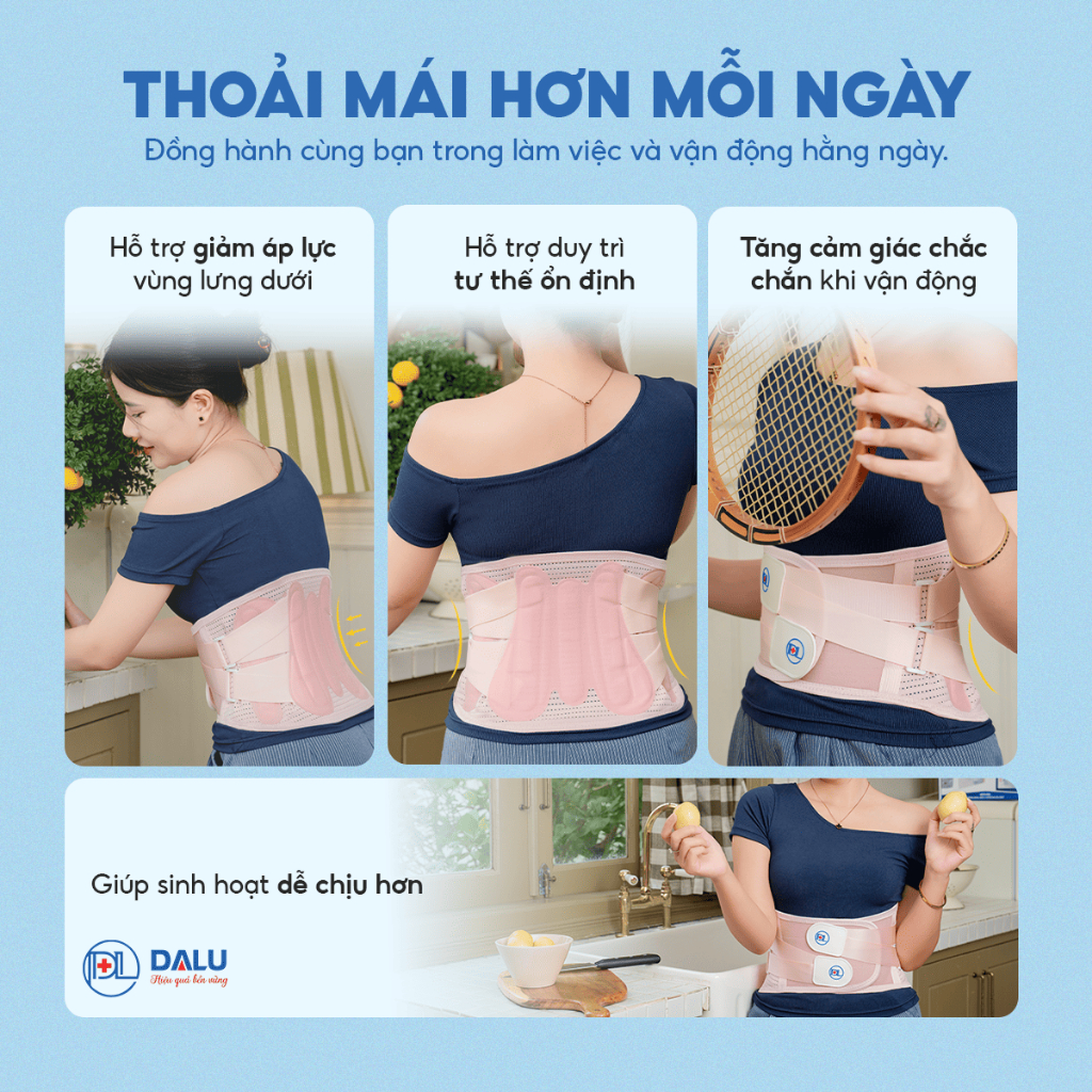 Đai cố định cột sống lưng Dalu Pro, Đai đeo cố định lưng chống thoái hóa thoát vị đĩa đệm