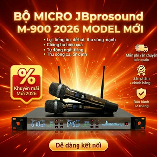 Bộ Micro Không Dây JBprosound M-900 2026 Lọc Ồn, Hát Nhẹ, Bắt Sóng Khoẻ, Chống Hú Hiệu Quả.
