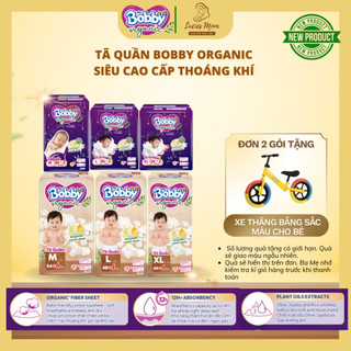 [MUA 2 GÓI TẶNG XE THĂNG BẰNG] Tã Quần Bobby Organic Cao Cấp Cotton Hữu Cơ, Thoáng Khí - Lucie's Mom