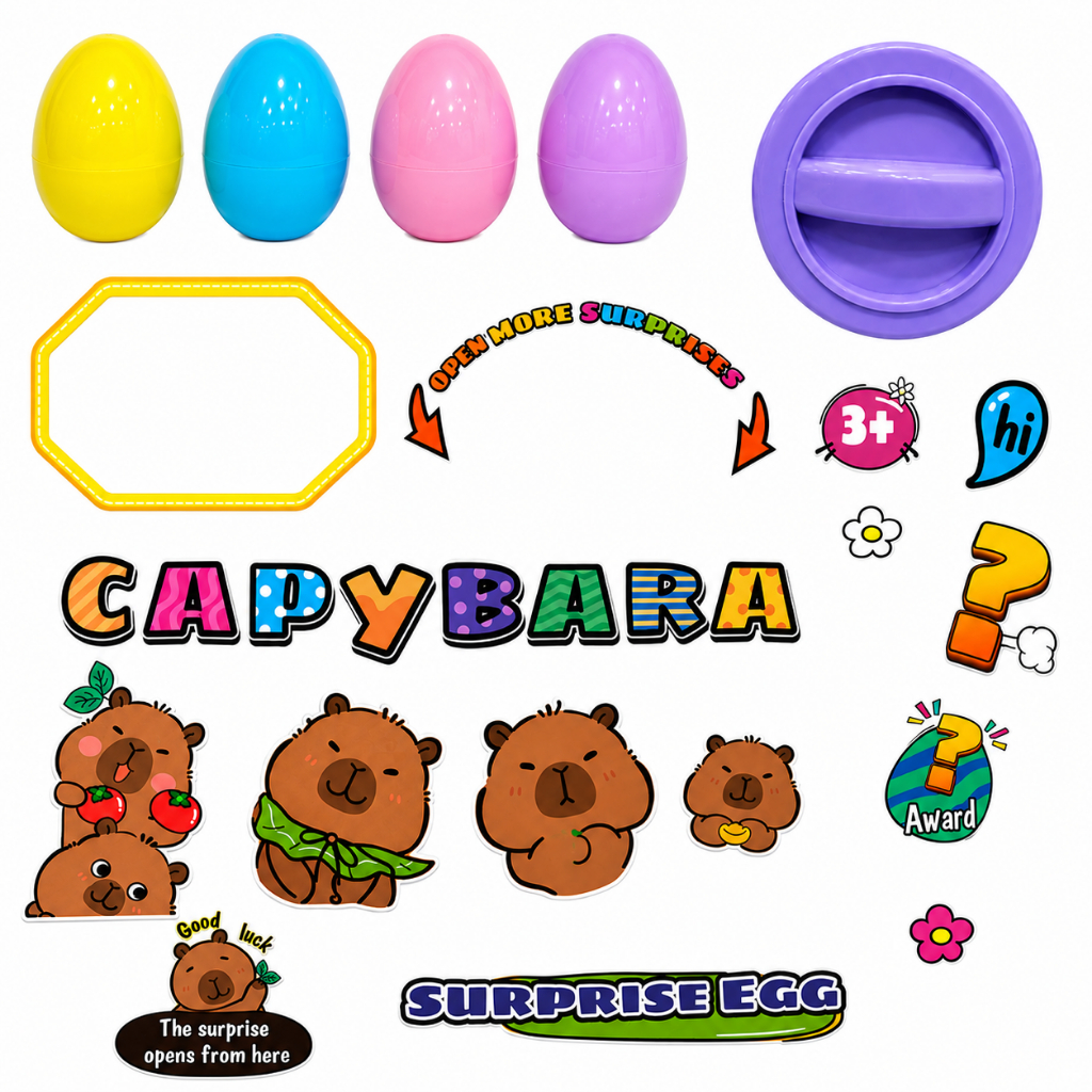 Đồ Chơi Trứng Bất Ngờ Capybara Cho Bé, Hộp Mở Quà Bí Mật, Đồ Chơi Giáo Dục Khám Phá