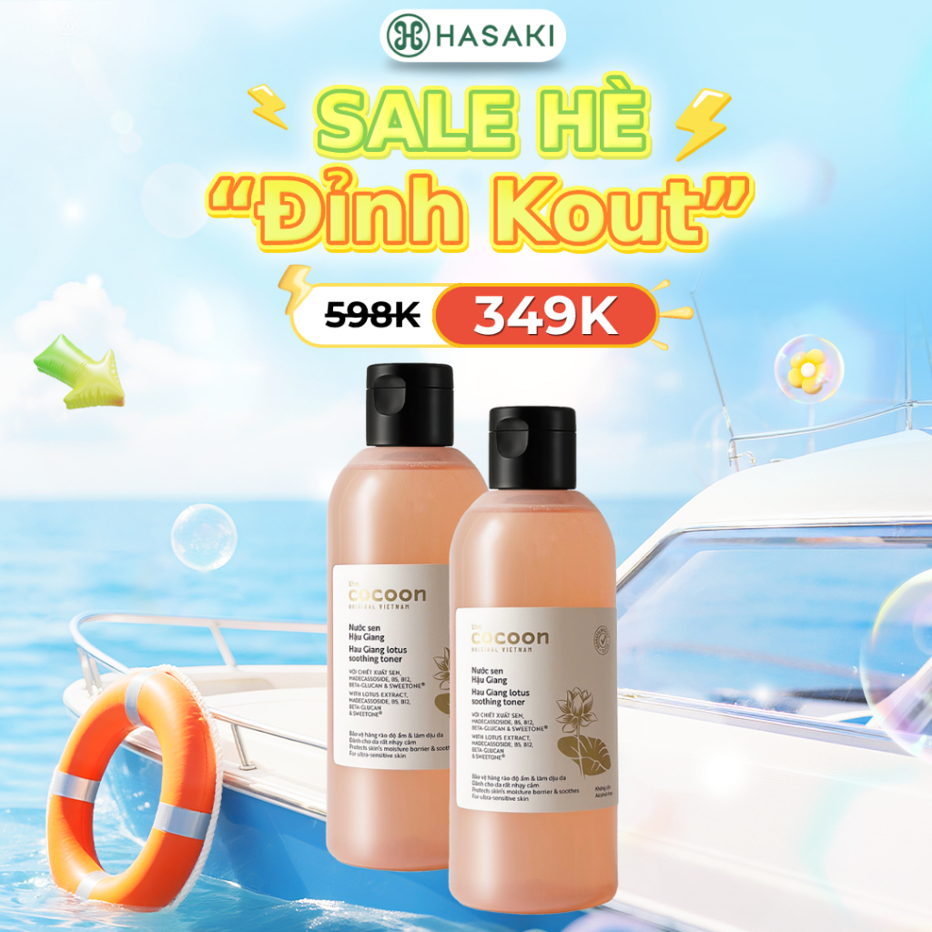 Combo 2 Nước Cân Bằng Cocoon Sen Hậu Giang Làm Dịu Da Nhạy Cảm 310ml