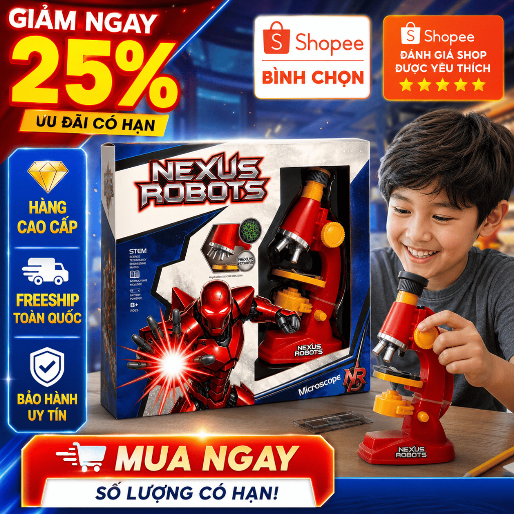 Kính Hiển Vi Đồ Chơi STEM 1200X Cho Bé Bộ Khám Phá Khoa Học Mini Đồ Chơi Giáo Dục