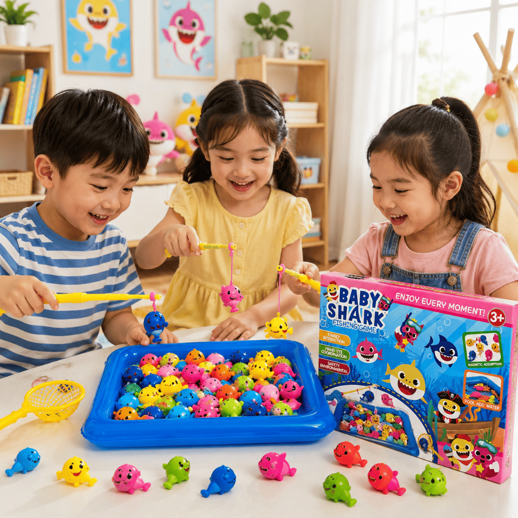 Đồ Chơi Câu Cá Nam Châm Baby Shark Cho Bé, Trò Chơi Giáo Dục Phát Triển Tư Duy