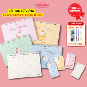 Sổ Tay Học Từ Vựng Tiếng Anh Tiếng Trung Size A5/A6 100 Trang Kẻ Bảng Layout Khoa Học Giấy 100gsm Dày Dặn Không Thấm