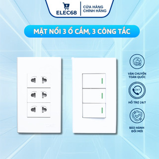 Mặt Nổi 3 - Ổ Cắm Điện 3 Công Tắc / 3 Ổ Cắm TPE - MN3/3OC - MN3/3CT - thietbidienelec68