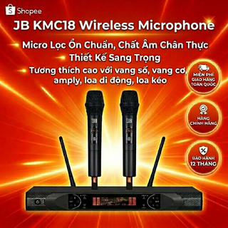 Micro Không Dây JB KMC18, Tần Sóng UHF - Đầu Micro Lọc Tiếng Chuẩn, Chất Âm Chân Thực -Sóng Xa ,Thiết Kế Sang Trọng.