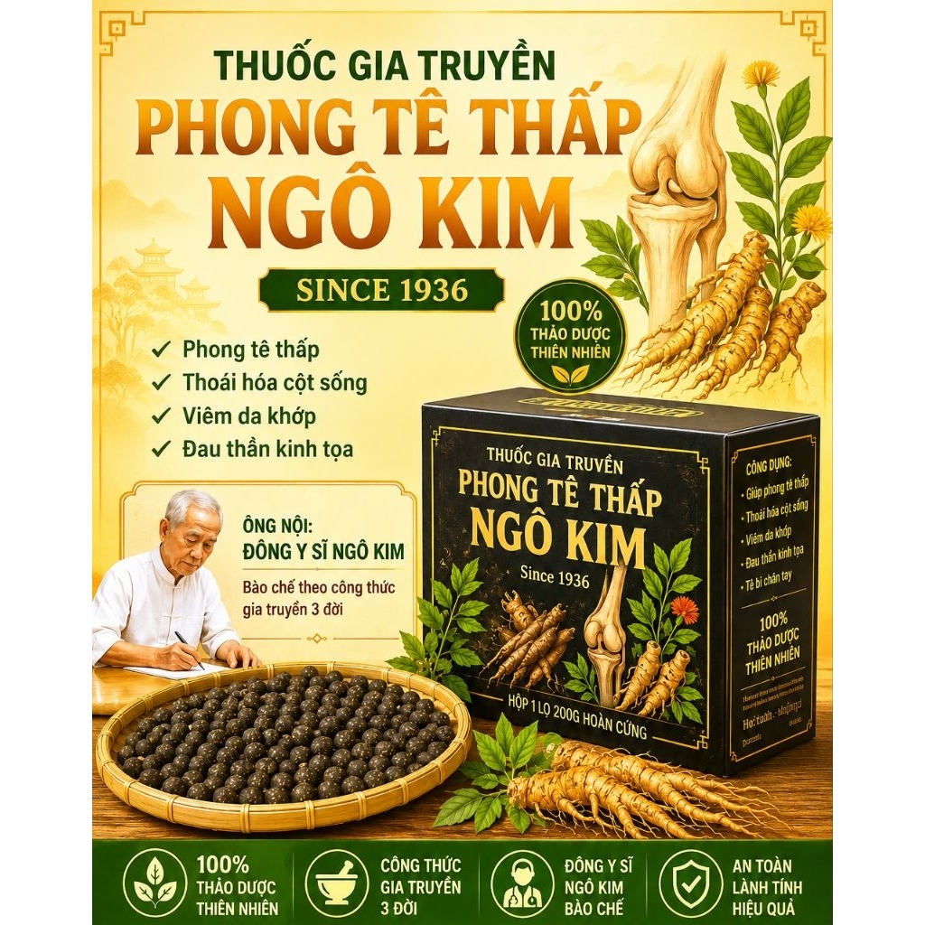 Thuốc hoàn Phong Tê Thấp Ngô Kim